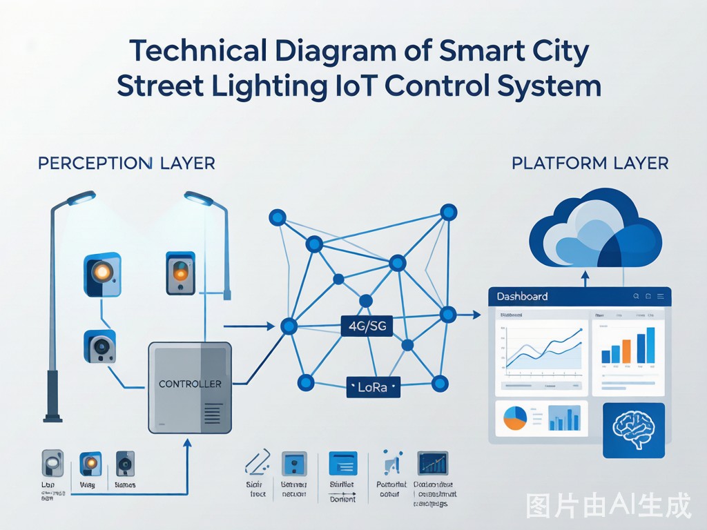 城市路灯智能照明系统架构图